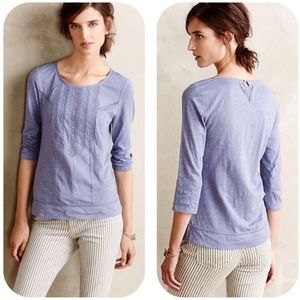 Anthropologie Meadow Rue Tuxedo Ruffle Top